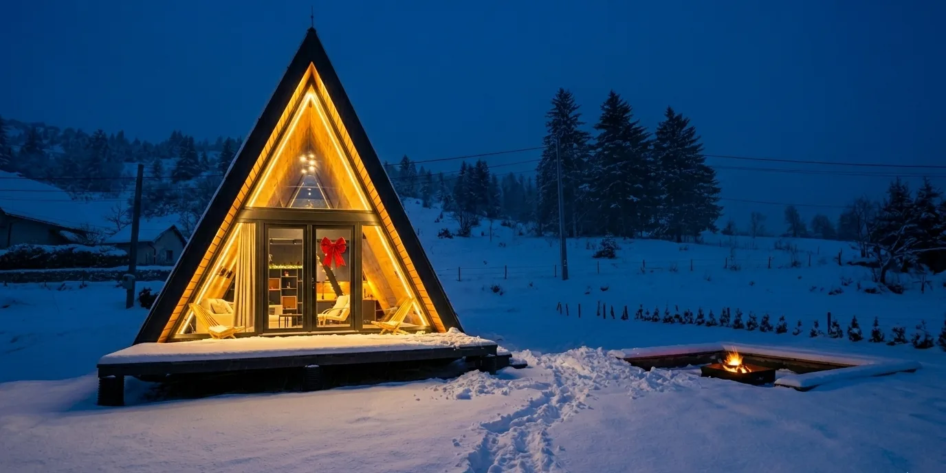 A-frame chalet in Bjelašnica winter